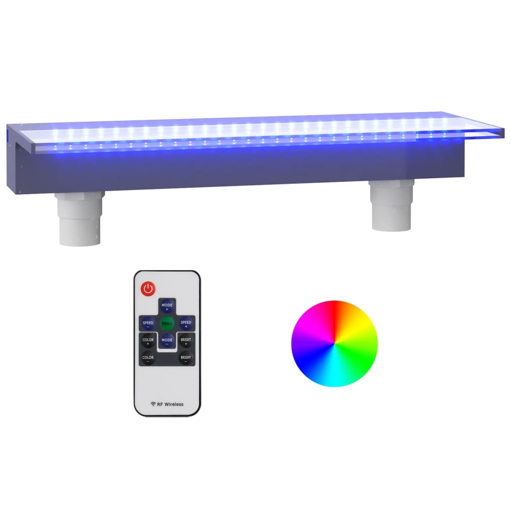 VidaXL Watervaloverlaat met RGB LED's 60 cm acryl