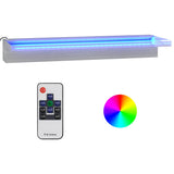 VidaXL Watervaloverlaat met RGB LED's 60 cm roestvrij staal