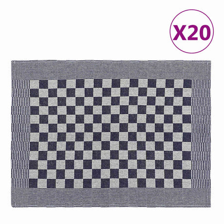 Vidaxl keukendoeken 20 st 50x70 cm katoen blauw en wit