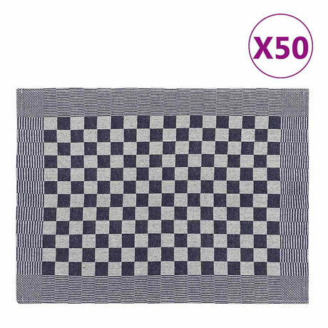 Vidaxl keukendoeken 50 st 50x70 cm katoen blauw en wit