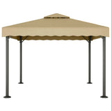 Vidaxl prieel 3x3 m aluminium en staal taupe