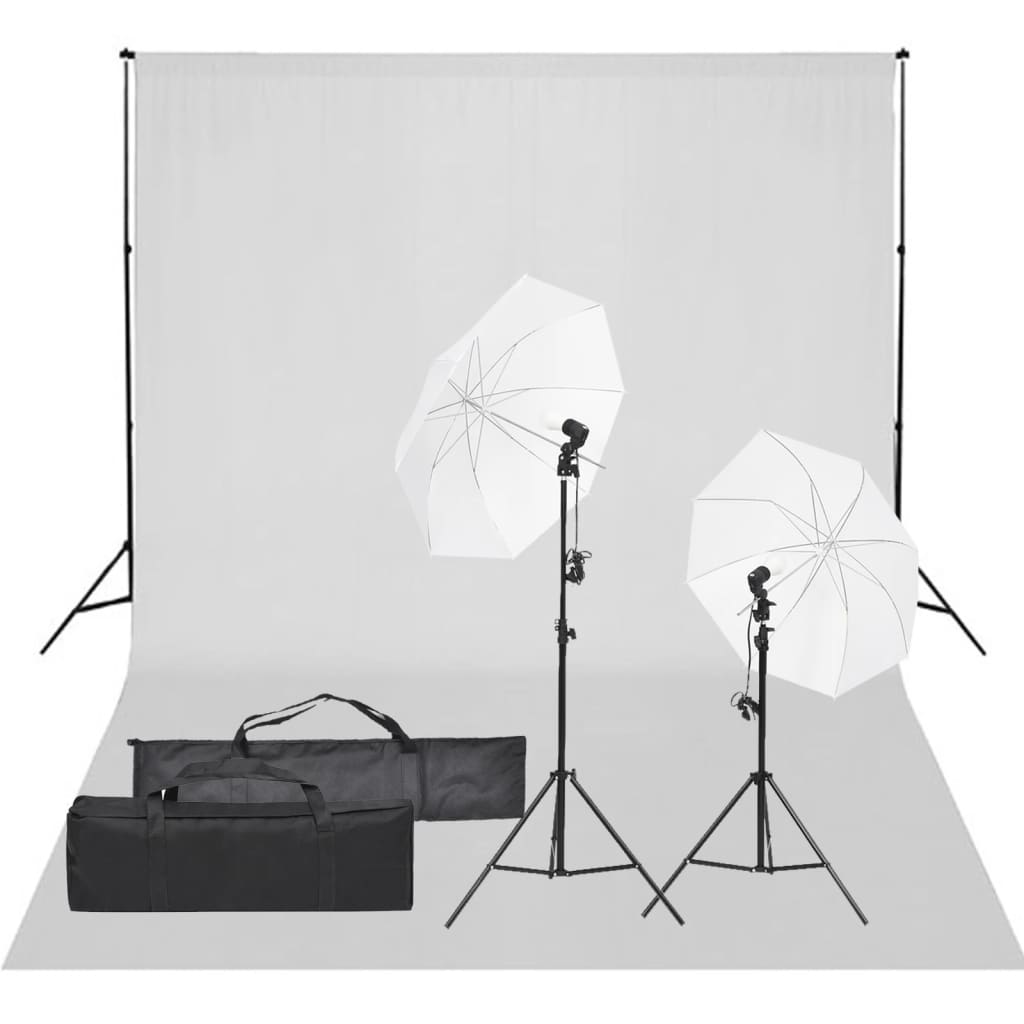 VidaXL Fotostudioset met verlichtingsset en achtergrond