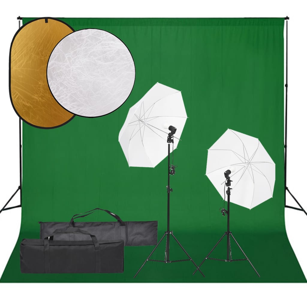 VidaXL Fotostudioset met verlichtingsset, achtergrond en reflector