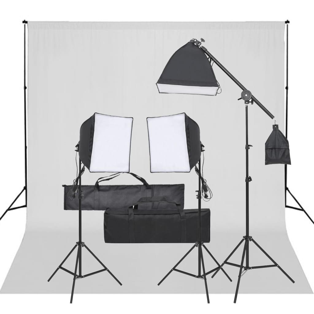 VidaXL Fotostudioset met verlichtingsset en achtergrond