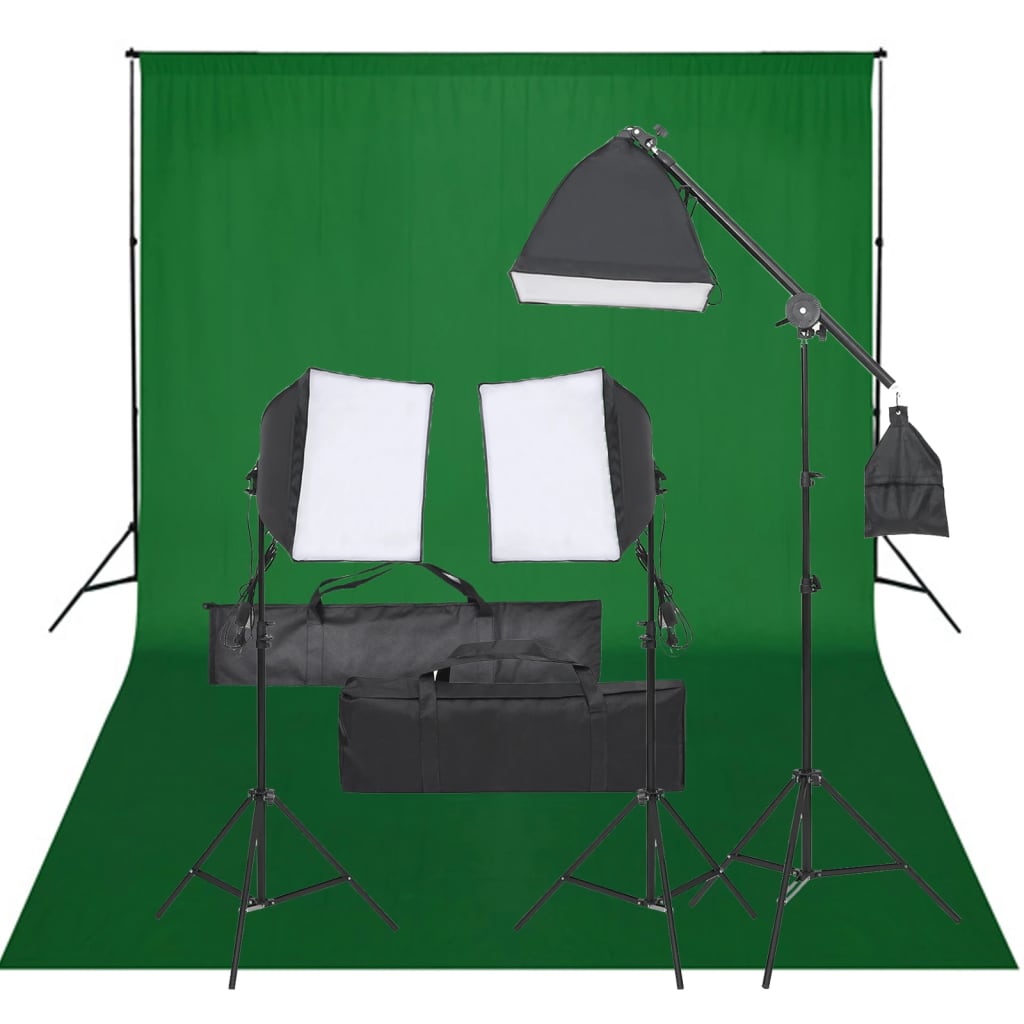 VidaXL Fotostudioset met verlichtingsset en achtergrond