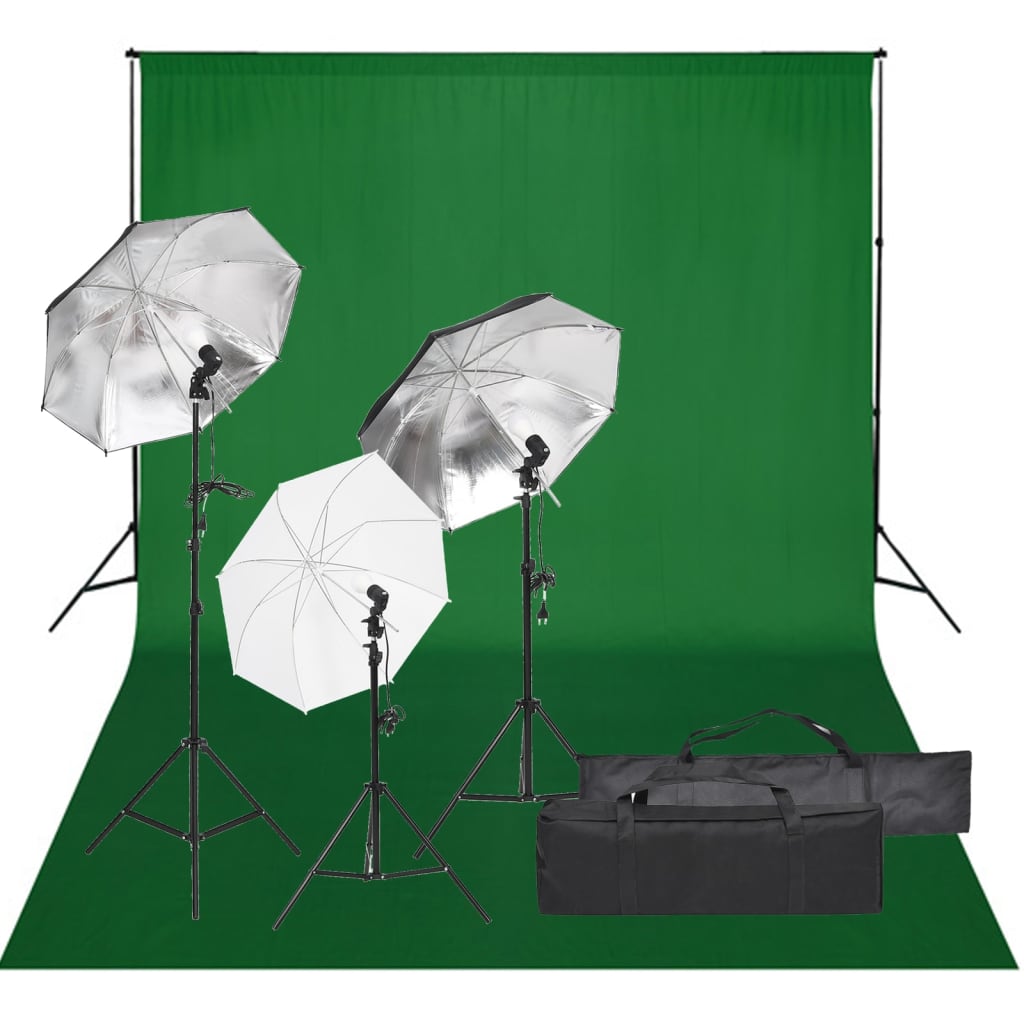 VidaXL Fotostudioset met verlichtingsset en achtergrond