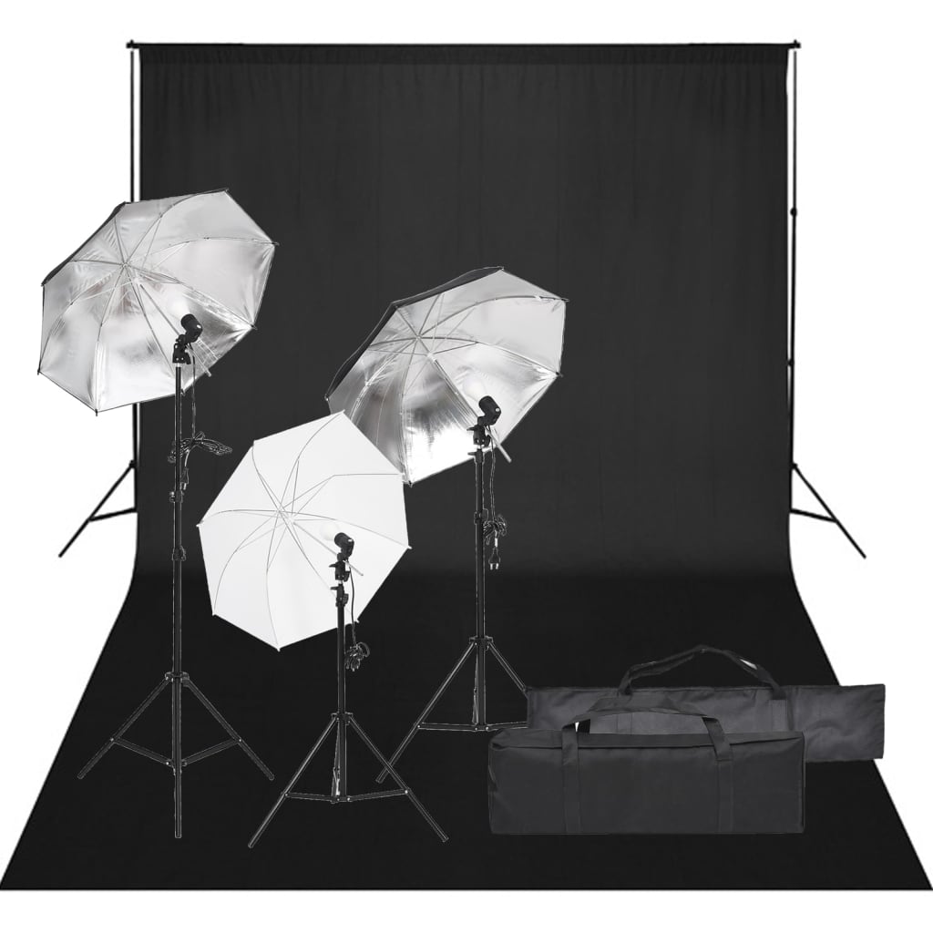 VidaXL Fotostudioset met verlichtingsset en achtergrond