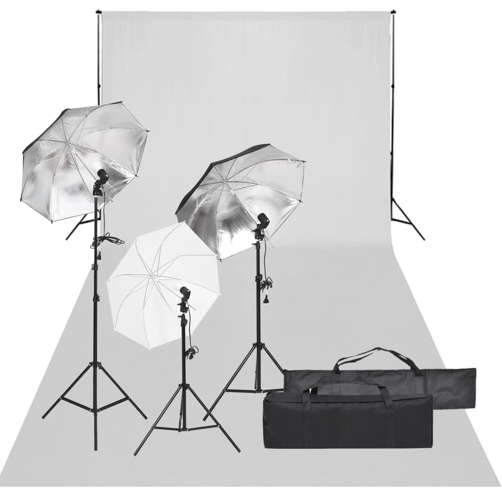 VidaXL Fotostudioset met verlichtingsset en achtergrond