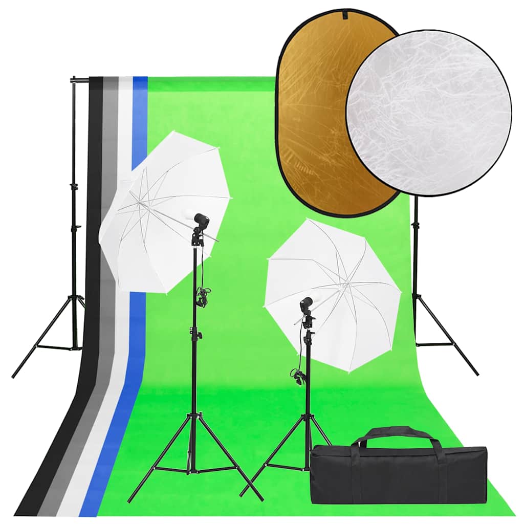 Vidaxl fotostudioset met verlichtingsset, achtergrond en reflector
