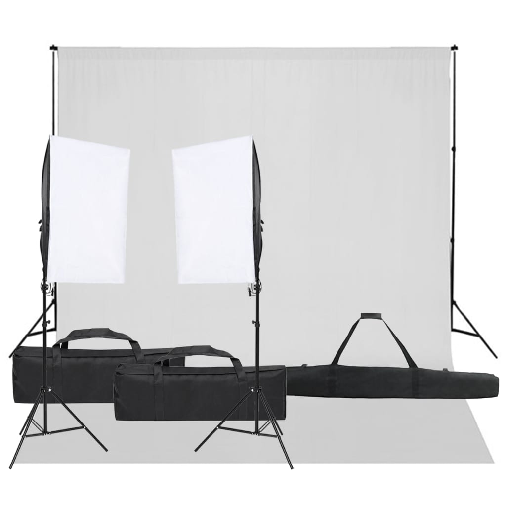 VidaXL Fotostudioset met verlichtingsset en achtergrond