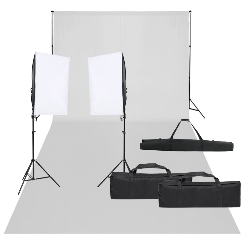 VidaXL Fotostudioset met verlichtingsset en achtergrond