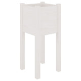 Vidaxl plantenbak 31x31x70 cm massief grenenhout wit