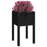 Vidaxl plantenbak 40x40x70 cm massief grenenhout zwart