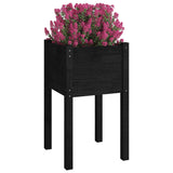 Vidaxl plantenbakken 2 st 40x40x70 cm massief grenenhout zwart