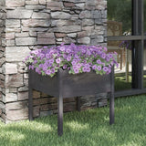 Vidaxl plantenbak 70x70x70 cm massief grenenhout grijs