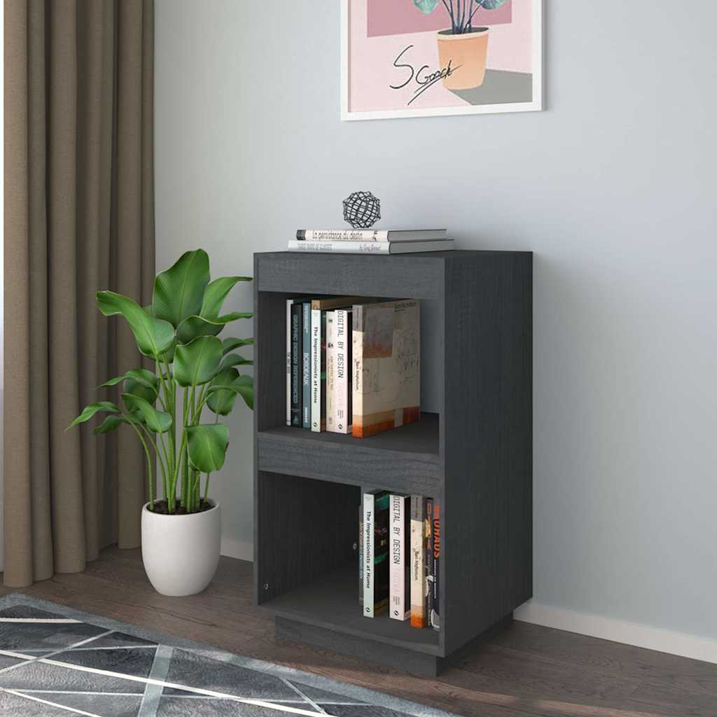 Vidaxl boekenkast 40x35x71 cm massief grenenhout grijs
