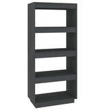 Vidaxl boekenkast kamerscherm 60x35x135 cm massief grenenhout grijs