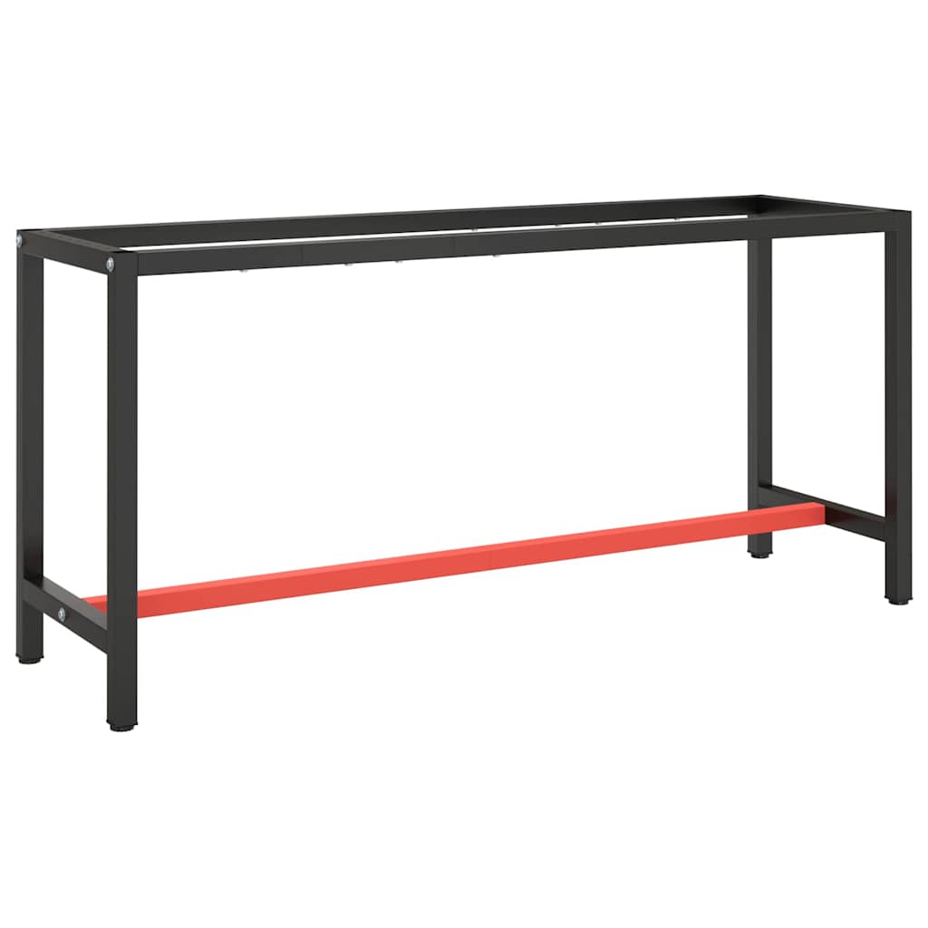 Vidaxl werkbankframe 170x50x79 cm metaal matzwart en matrood