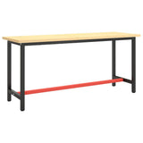 Vidaxl werkbankframe 170x50x79 cm metaal matzwart en matrood