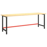 Vidaxl werkbankframe 220x57x79 cm metaal matzwart en matrood
