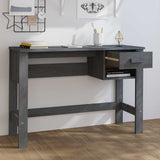 Vidaxl bureau hamar 110x40x75 cm massief grenenhout donkergrijs