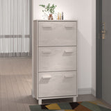 Vidaxl schoenenkast hamar 59,5x35x117 cm massief grenenhout wit