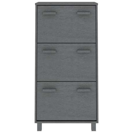 Vidaxl schoenenkast hamar 59,5x35x117 cm grenenhout donkergrijs