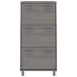Vidaxl schoenenkast hamar 59,5x35x117 cm massief grenenhout lichtgrijs