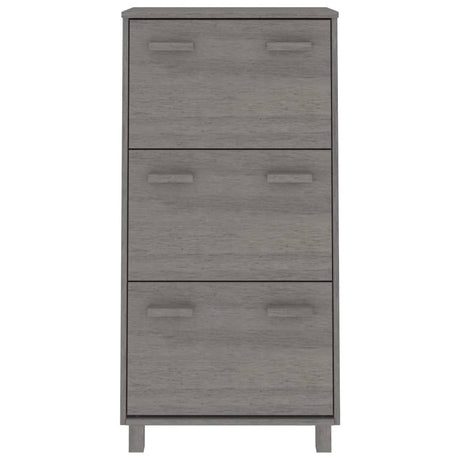 Vidaxl schoenenkast hamar 59,5x35x117 cm massief grenenhout lichtgrijs