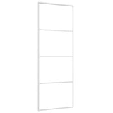 Vidaxl schuifdeur 76x205 cm mat esg-glas en aluminium wit