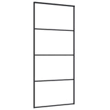 Vidaxl schuifdeur 90x205 cm mat esg-glas en aluminium zwart