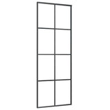 Vidaxl schuifdeur 76x205 cm esg-glas en aluminium zwart