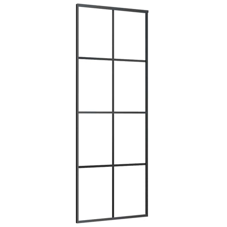 Vidaxl schuifdeur 76x205 cm esg-glas en aluminium zwart