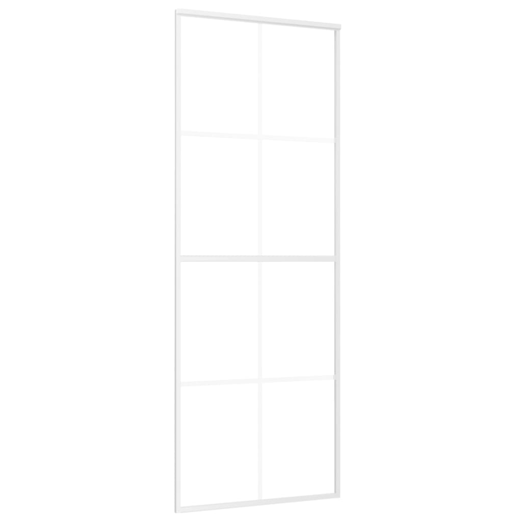 Vidaxl schuifdeur 76x205 cm esg-glas en aluminium wit