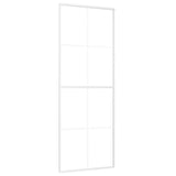 Vidaxl schuifdeur 76x205 cm esg-glas en aluminium wit