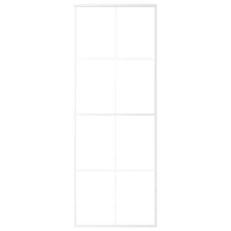 Vidaxl schuifdeur 76x205 cm mat esg-glas en aluminium wit