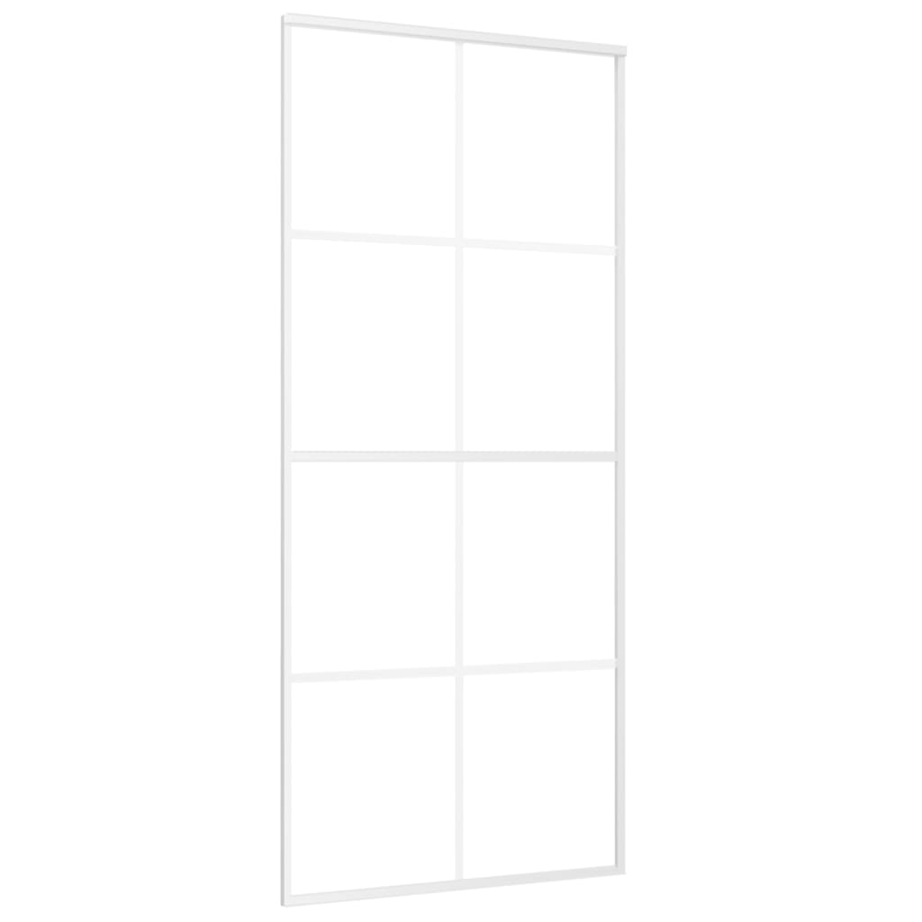 Vidaxl schuifdeur 90x205 cm mat esg-glas en aluminium wit