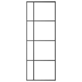 Vidaxl schuifdeur 76x205 cm mat esg-glas en aluminium zwart