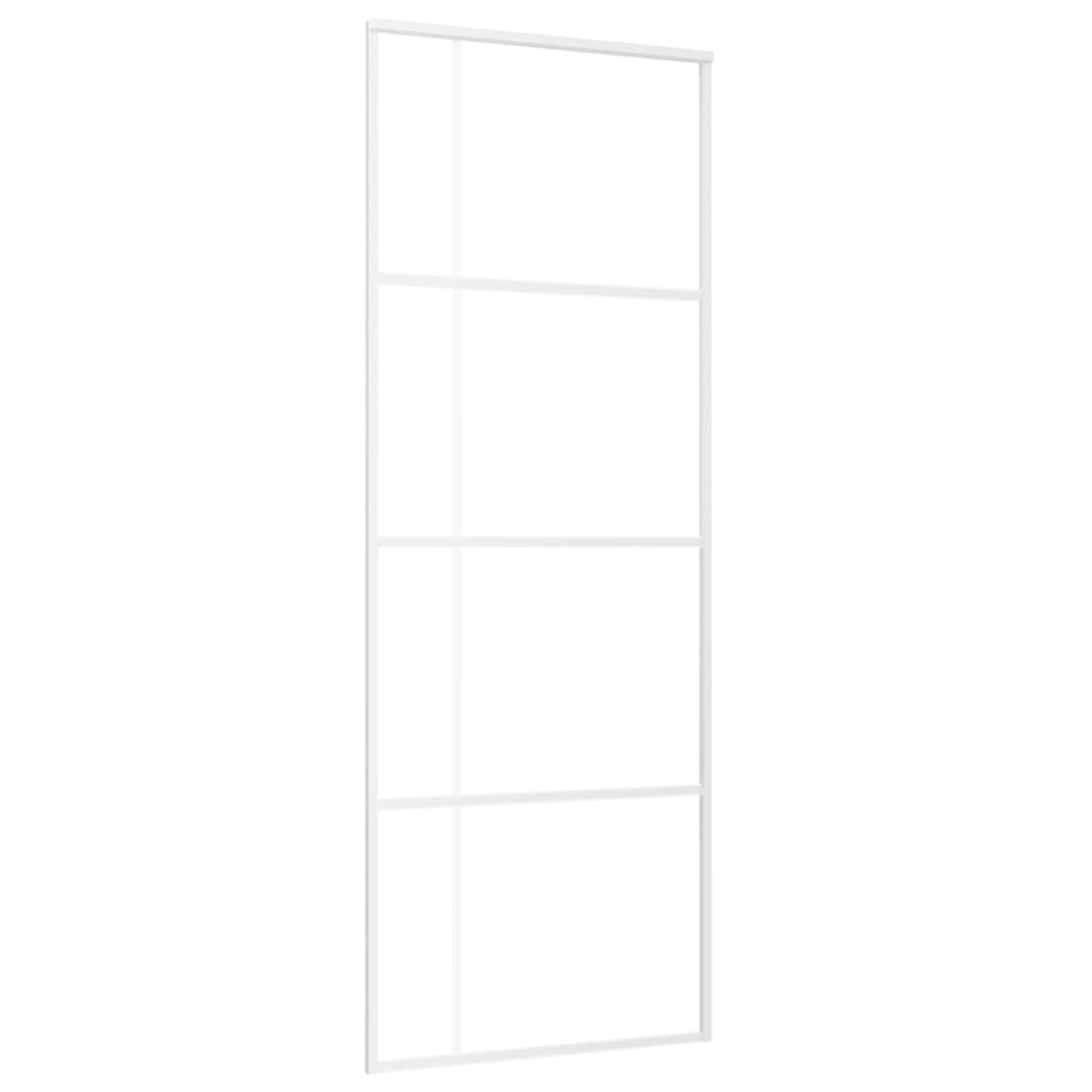 VidaXL Schuifdeur 76x205 cm mat ESG-glas en aluminium wit