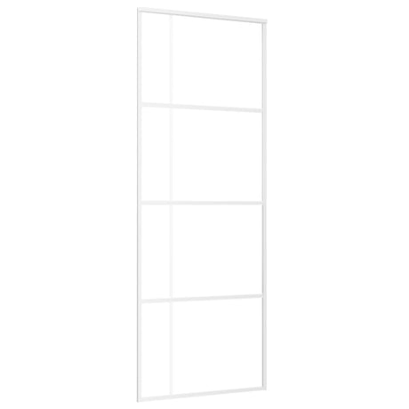 VidaXL Schuifdeur 76x205 cm mat ESG-glas en aluminium wit