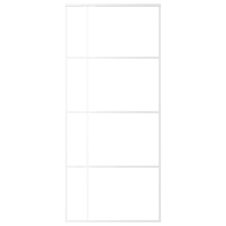 Vidaxl schuifdeur 90x205 cm esg-glas en aluminium wit