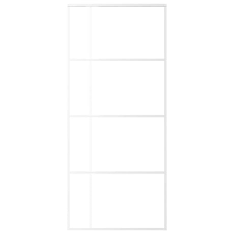 Vidaxl schuifdeur 90x205 cm mat esg-glas en aluminium wit