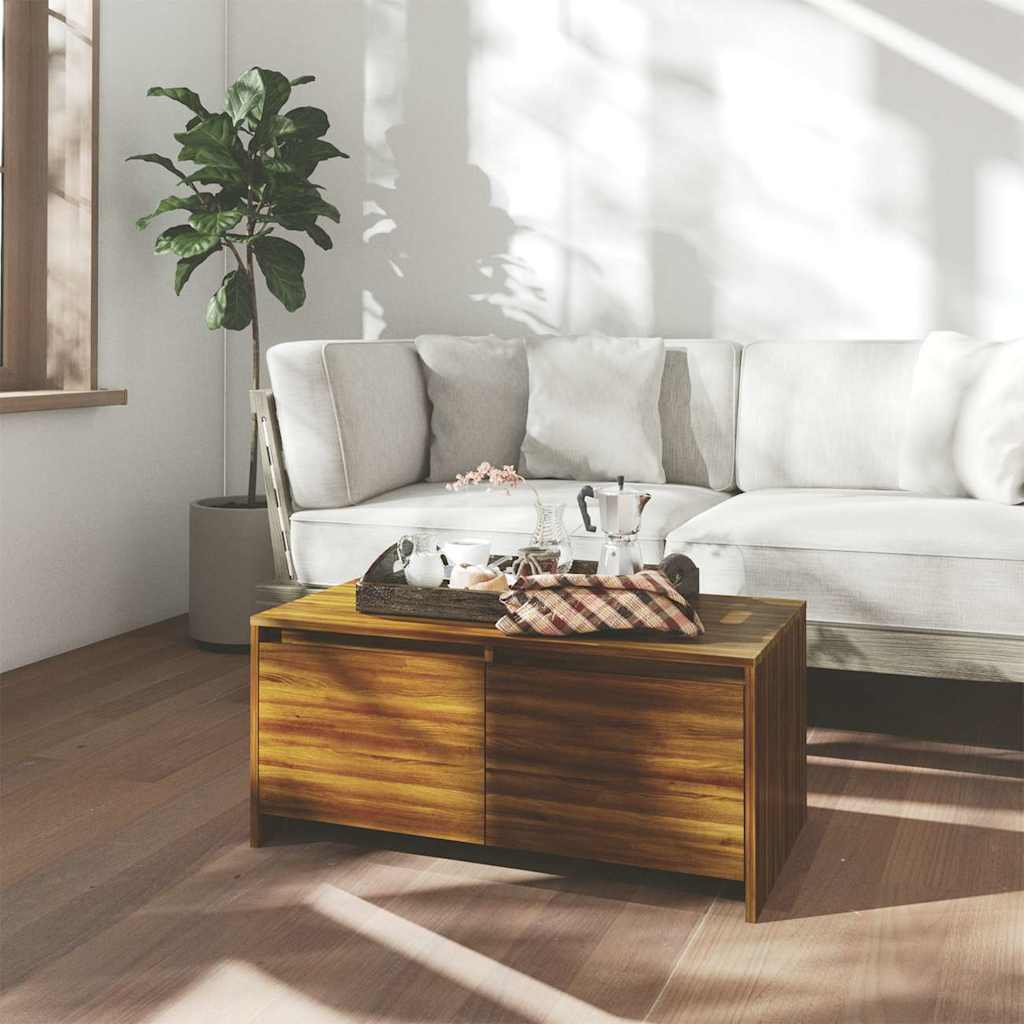 Vidaxl salontafel 90x50x41,5 cm bewerkt hout bruin eikenkleur