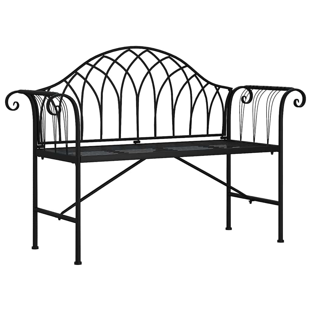Vidaxl tuinbank 2-zits 128 cm staal zwart