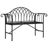 Vidaxl tuinbank 2-zits 128 cm staal zwart