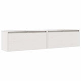 Vidaxl wandkasten 2 st 80x30x35 cm massief grenenhout wit