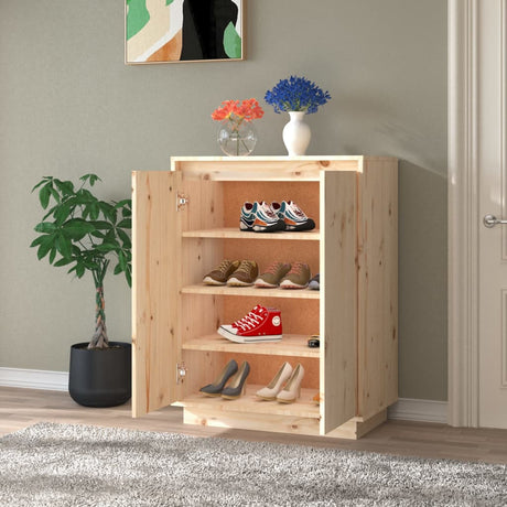 Vidaxl schoenenkast 60x35x80 cm massief grenenhout