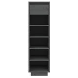 Vidaxl schoenenkast 30x34x105 cm massief grenenhout grijs