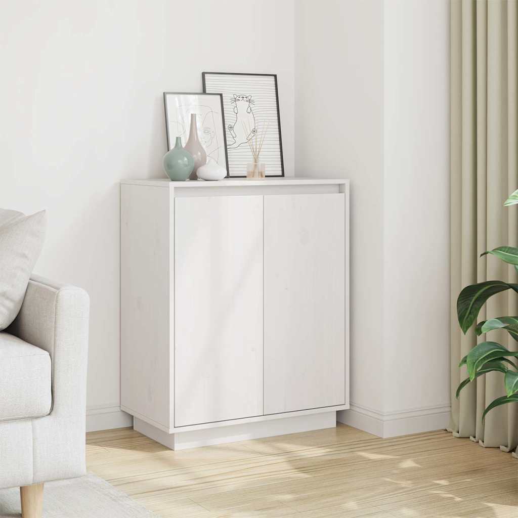 Vidaxl dressoir 60x34x75 cm massief grenenhout wit