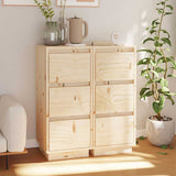 Vidaxl dressoirs 2 st 32x34x75 cm massief grenenhout